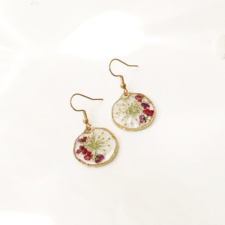 Irregular Round Sweet Alyssum Real Flower Rings