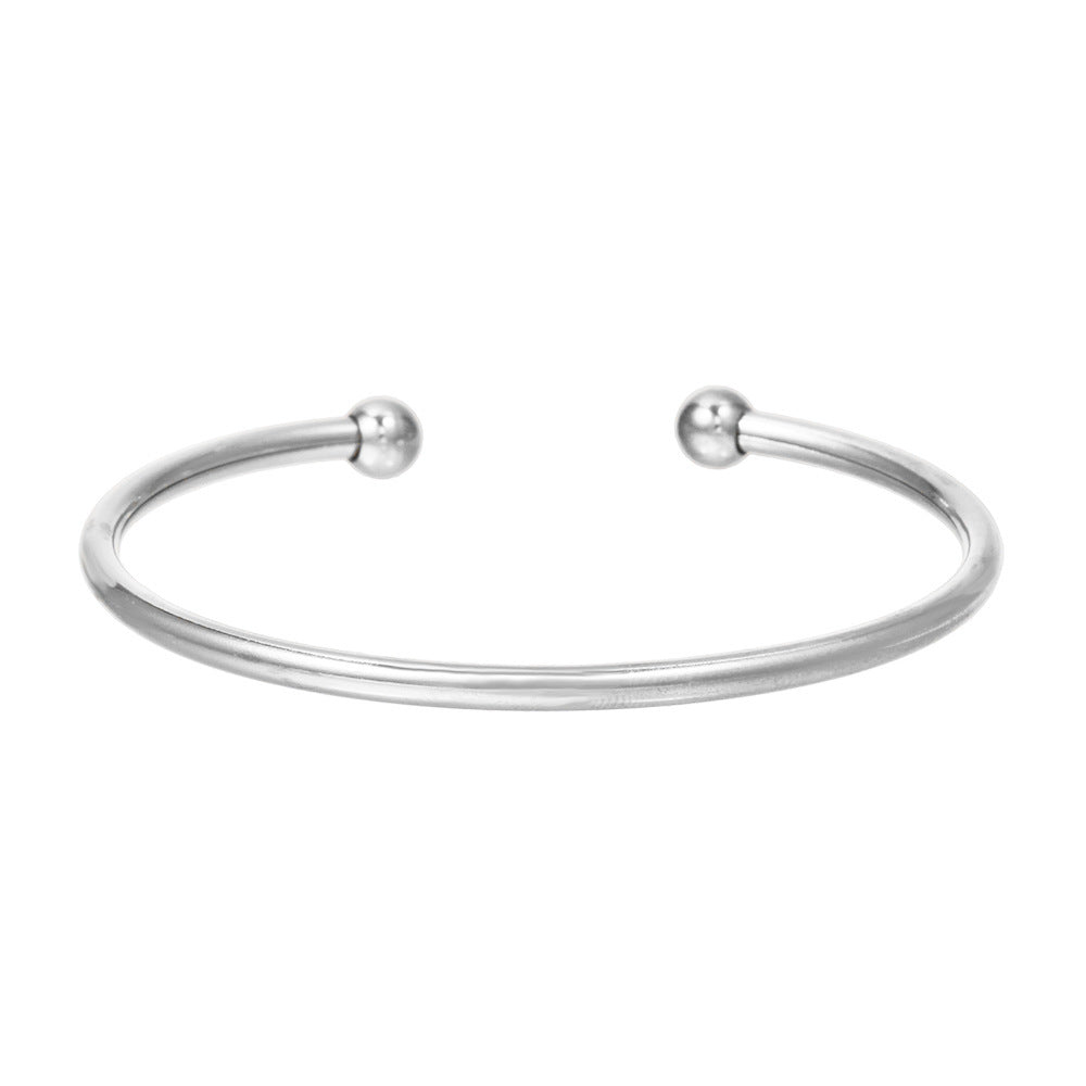 Men's Fashion Simple Titanium Steel Gold Plated Shaped Open Bracelets