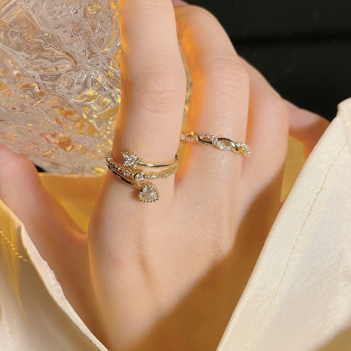 Fashion Niche Personality Tide Open High Rings