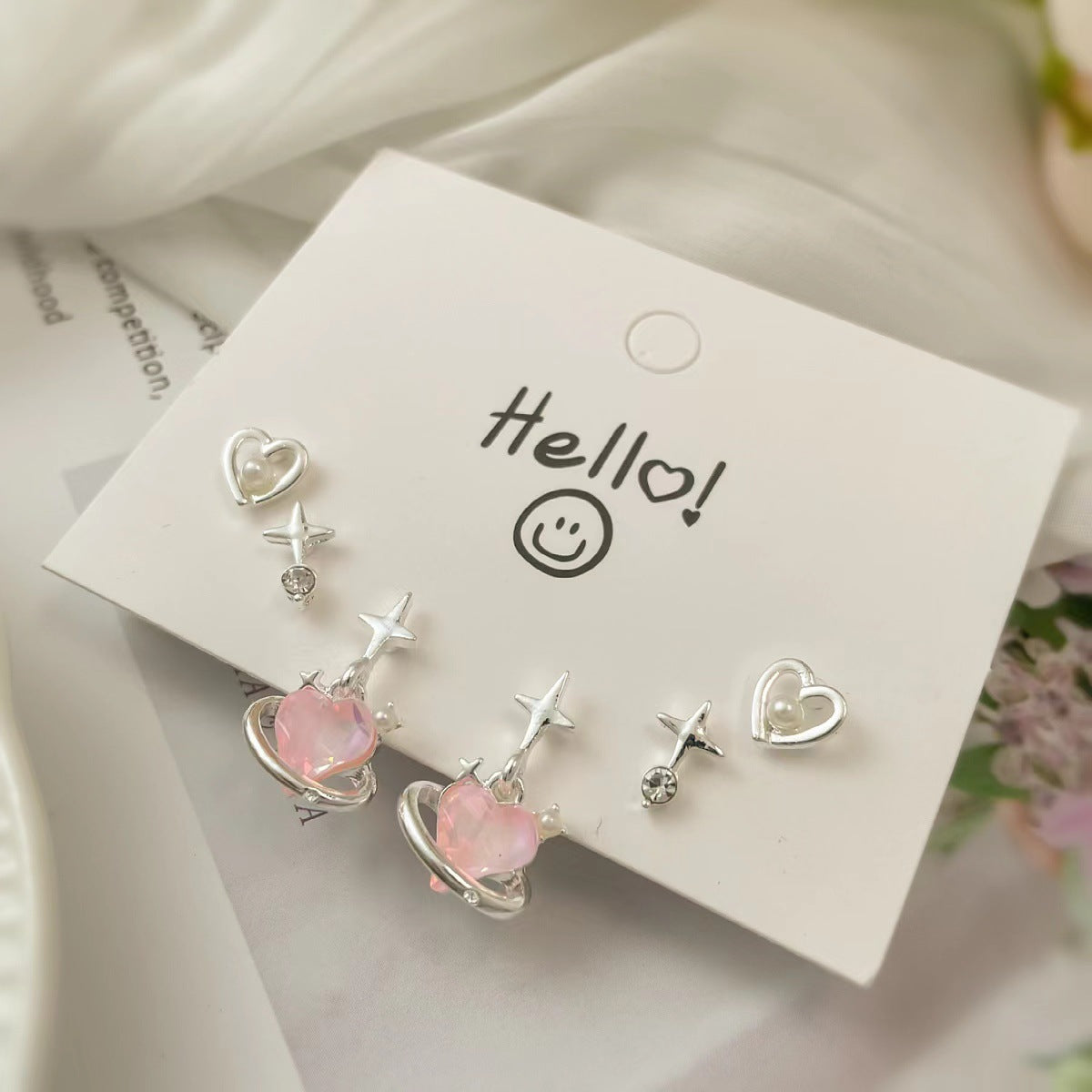 Sweet Cool Style Fairy Butterfly Combination Exquisite Earrings