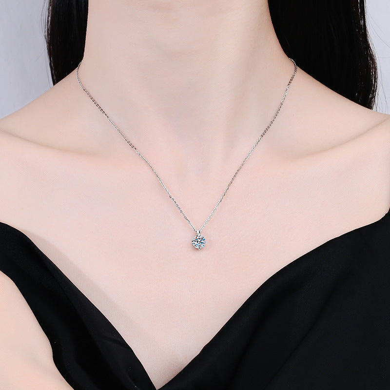 Sterling Sier Clavicle Chain Diamond Classic Necklaces