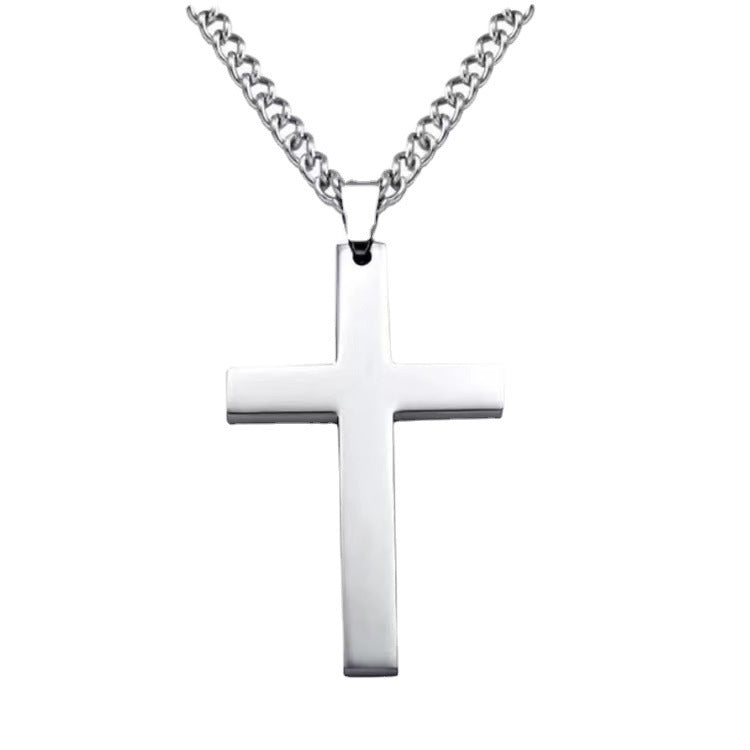 Men's Coffee Billion Ornament Stainless Steel Cross Necklaces