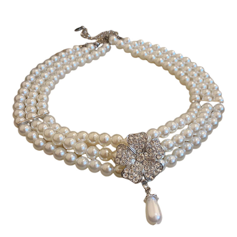 Flower Pearl Niche Creative Clavicle Chain Graceful Fashionable High Necklaces