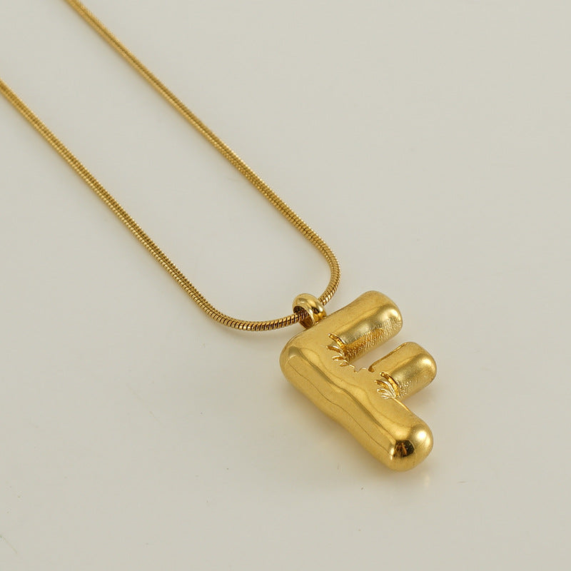 Bubble Letter Snake Bones Chain Titanium Steel Necklaces