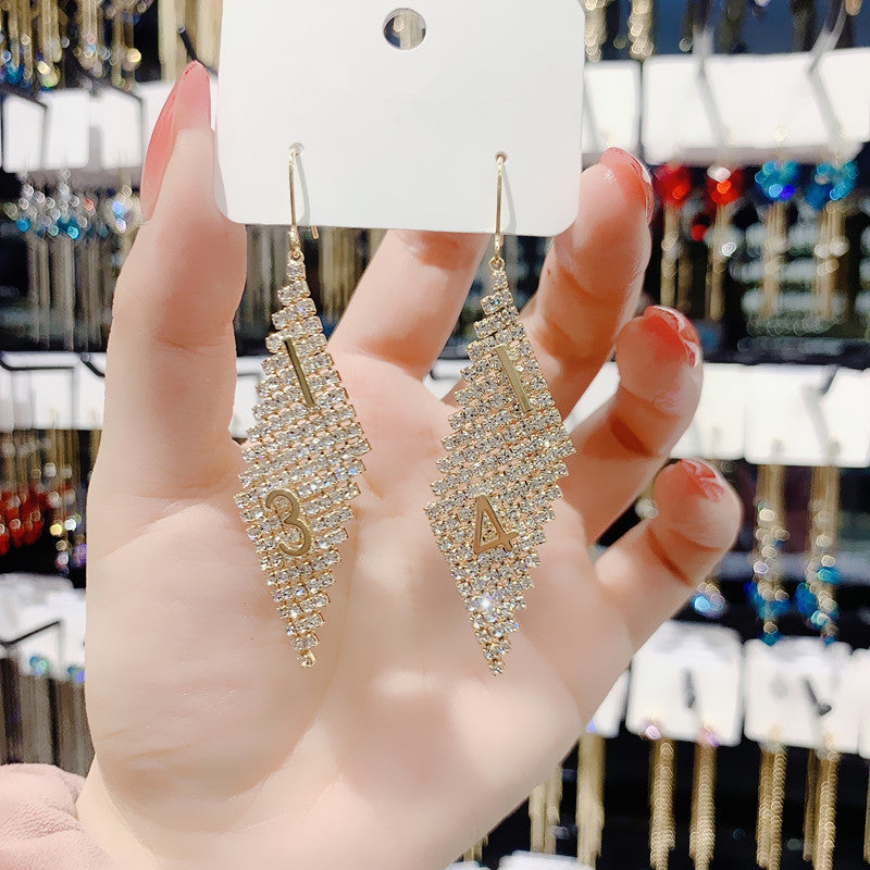 Women's Sier Light Luxury Long Tassel Exaggerated Earrings