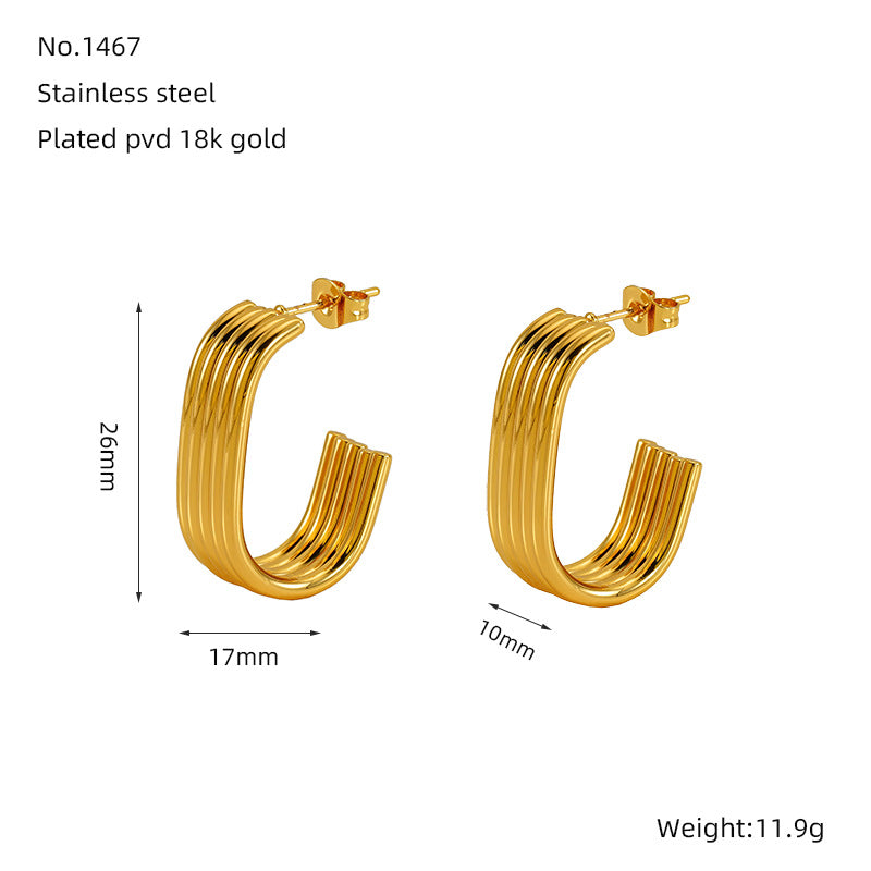 Women's Irregular Titanium Steel Simple High-grade Stylish Earrings