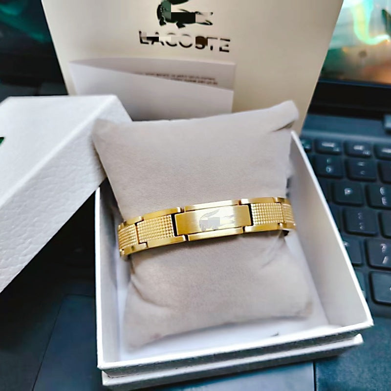 Durable Men's Adjustable Stainless Steel Crocodile Bracelet