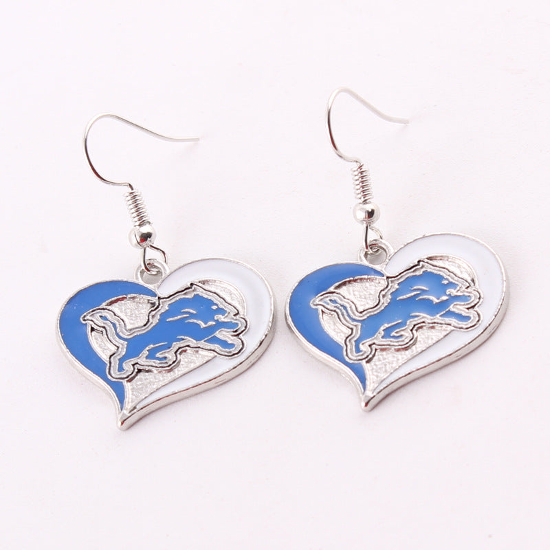 Oil Dripping Sports Team Series Denim Steel Pirate Earrings