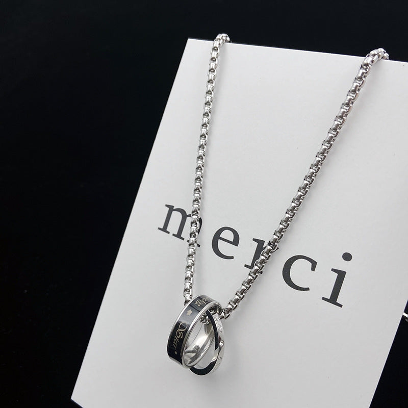 Women's & Men's Steel No Fading Double Round Simple Necklaces
