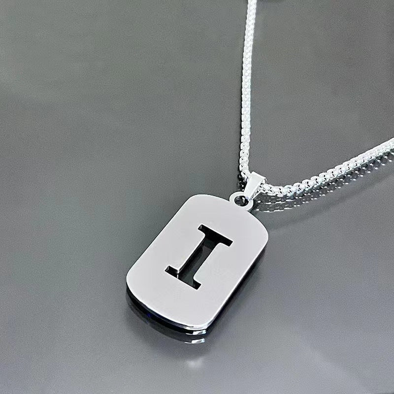English Letter Titanium Steel Male Female Couple Clothing Necklaces