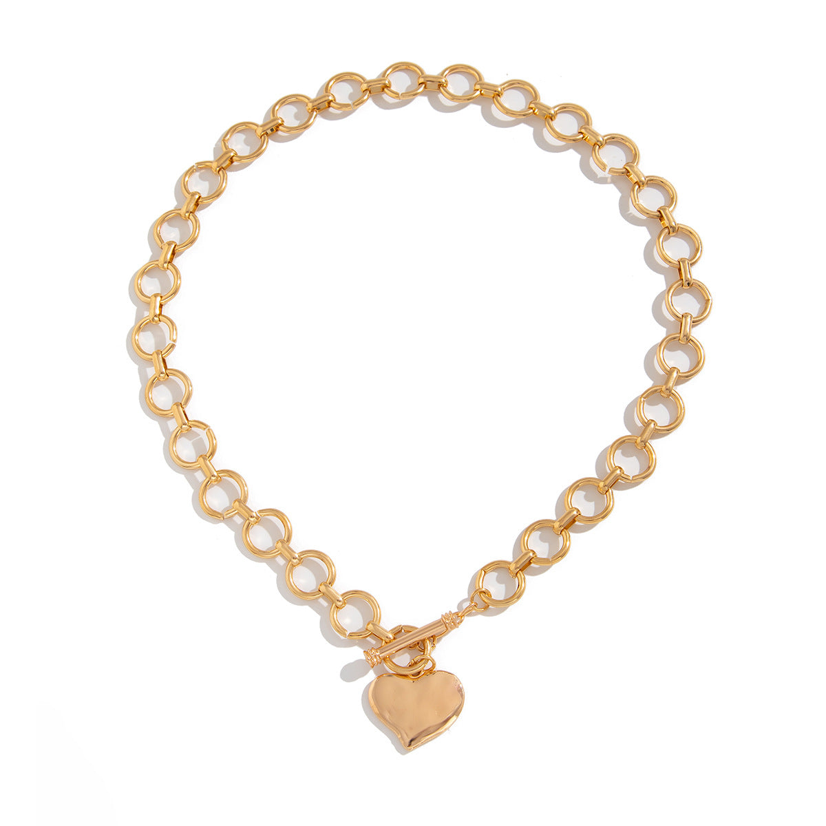 Lava Irregular Heart-shaped Niche Pleated Round Necklaces