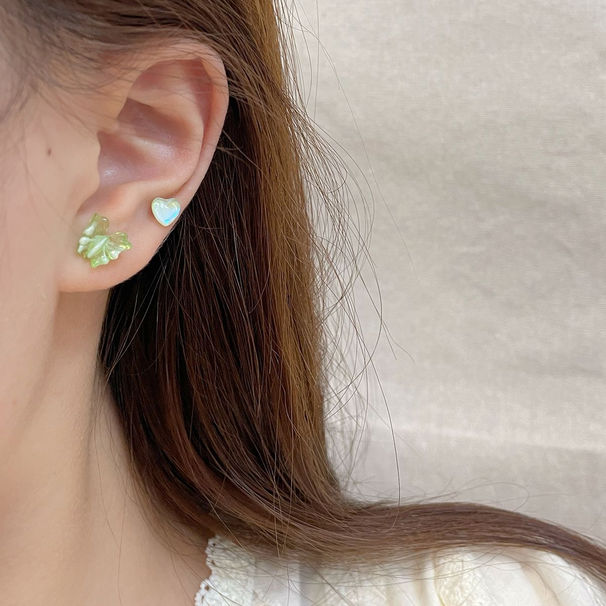 Women's Fresh Butterfly Set Sier Needle Sweet Earrings
