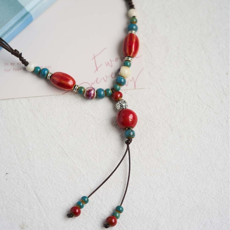 Ethnic Style Ceramic High Sense Ornament Necklaces