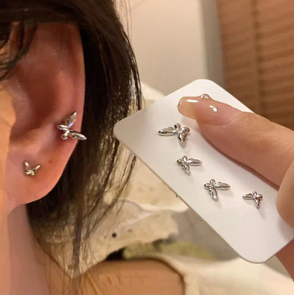 Fashion Mini Butterfly Korean Style High Stud Earrings