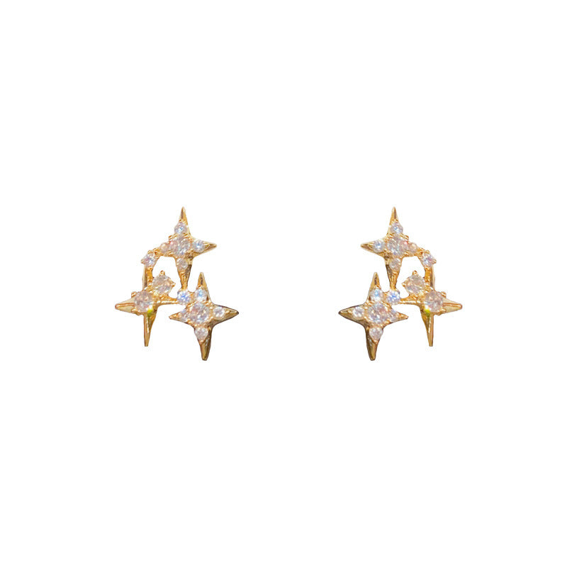 Korean Style Affordable Luxury Zircon Stars Earrings