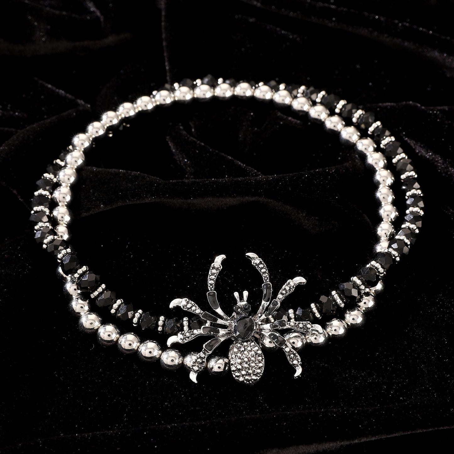 Exaggerated Halloween Diamond Spider Suit Female Necklaces