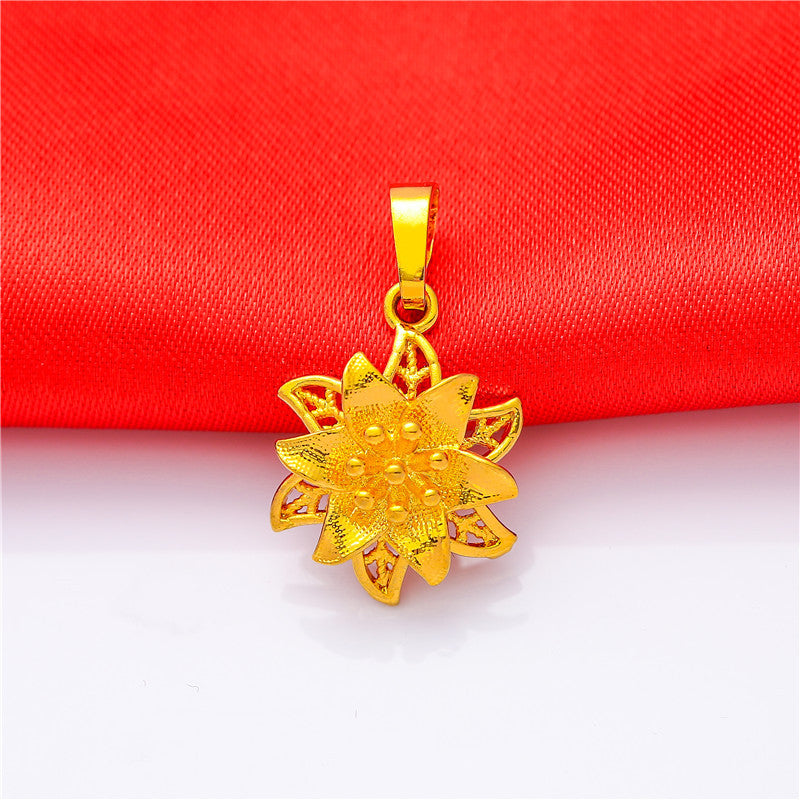 Women's Brass Gold Plated Alluvial Small Love Pendants