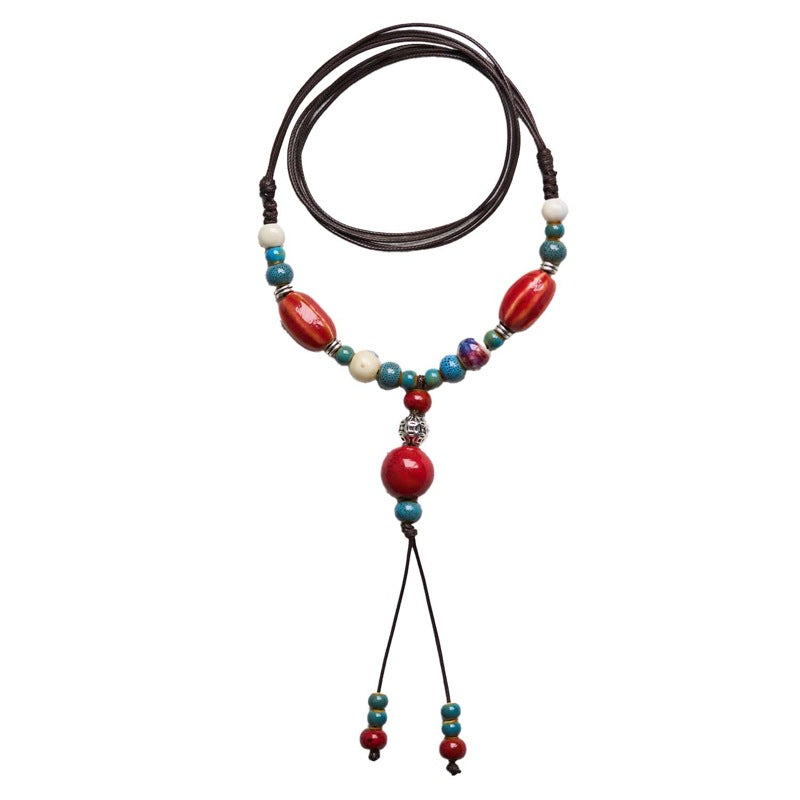 Ethnic Style Ceramic High Sense Ornament Necklaces