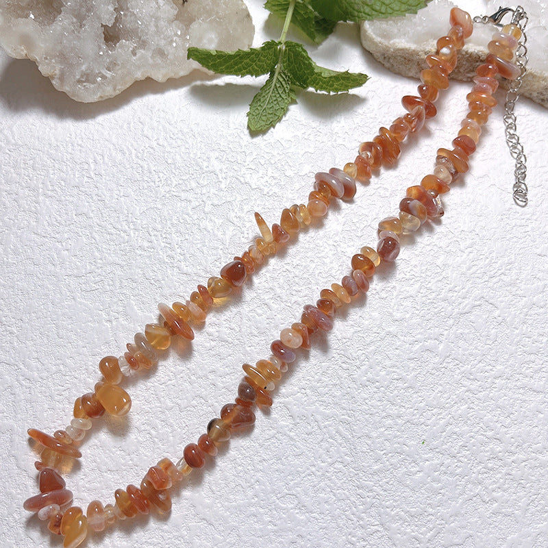 Gravel Style Neck Chain Bohemian Agate Necklaces