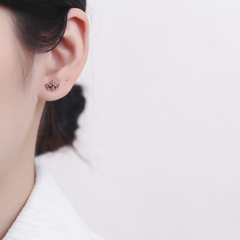Fresh Red Diamond Ear Bone Unique Earrings