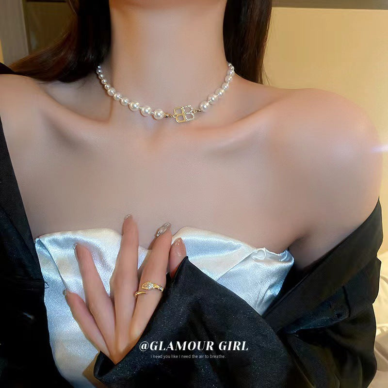 Light Luxury Bow Pearl High-grade Design Necklaces