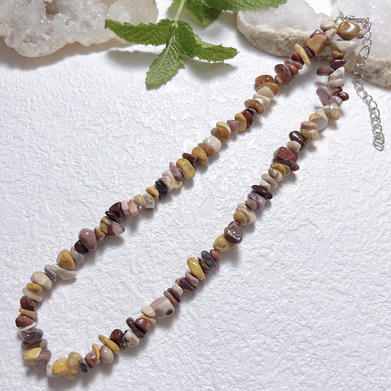 Gravel Style Neck Chain Bohemian Agate Necklaces