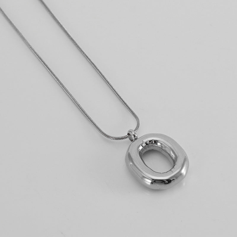 Bubble Letter Snake Bones Chain Titanium Steel Necklaces