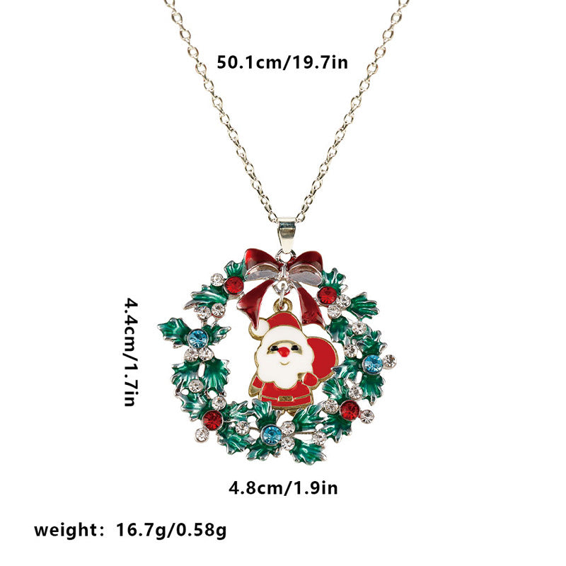 Versatile Series Two-tone Bell Snowman Tree Necklaces