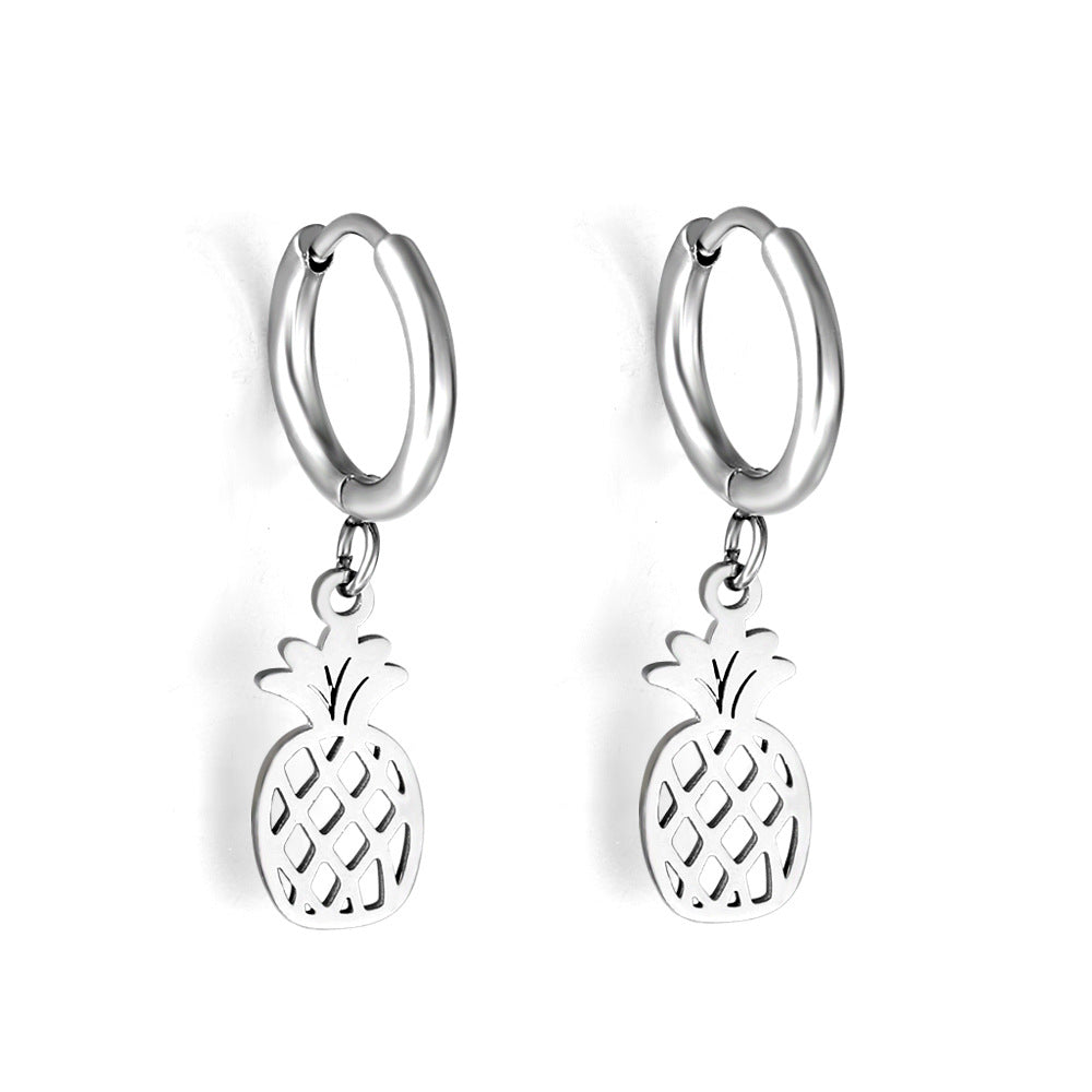 Cute Bread Strawberry Cherry Fruit Stainless Earrings