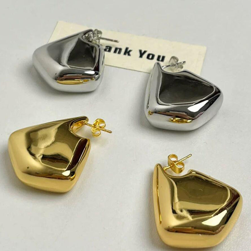Fashion Metallic Geometric Glossy Irregular Personalized Earrings