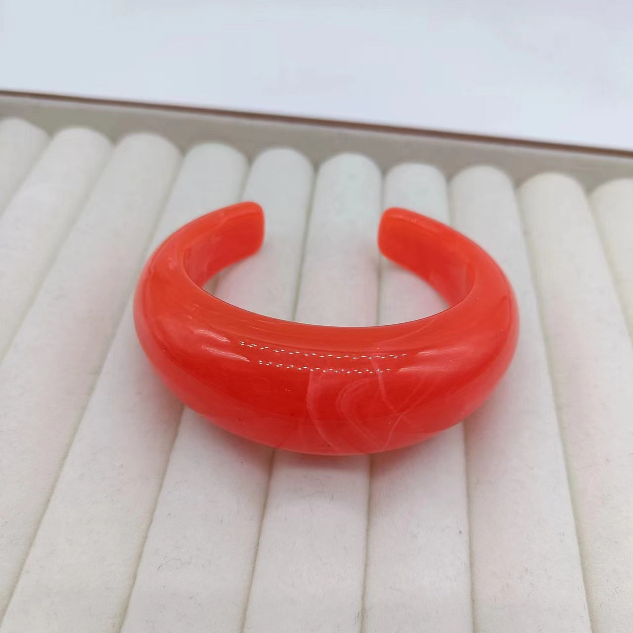Orange Crescent Acrylic Design Simple High Sense Rings