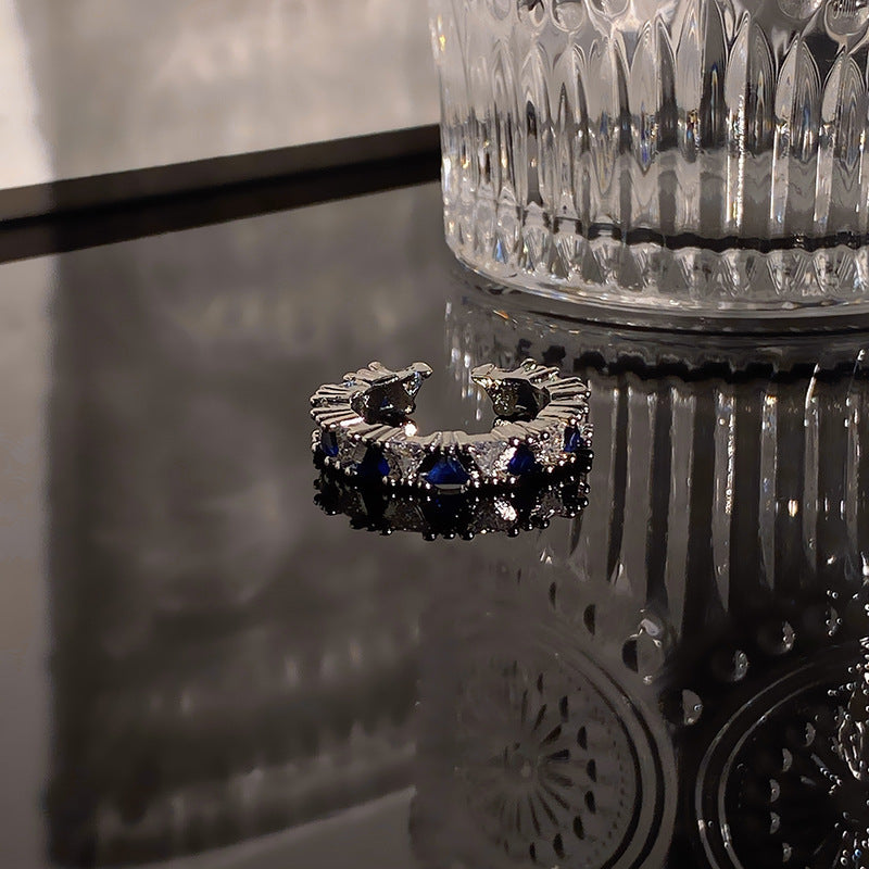 Light Luxury Butterfly High-grade Rhinestone Open Cold Rings