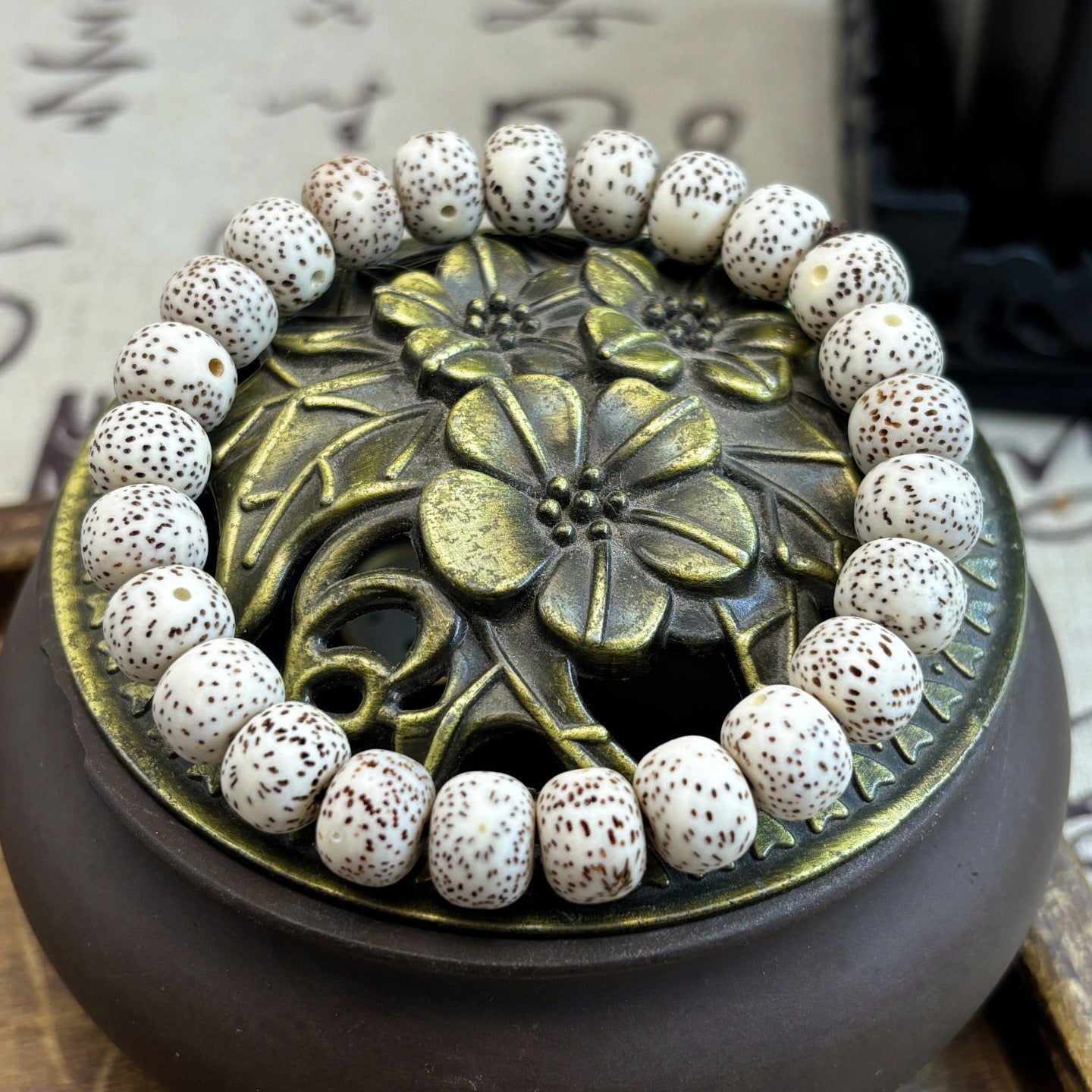 Bodhi Yellow Chicken Grease High Density Bead Single Circle Cultural Bracelets