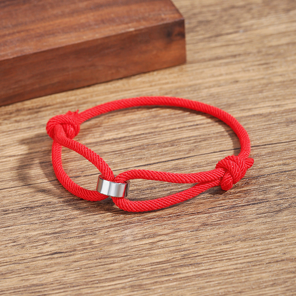 Men's Milan Rope Sliding Adjustable Braided Winding Chain Stainless Bracelets