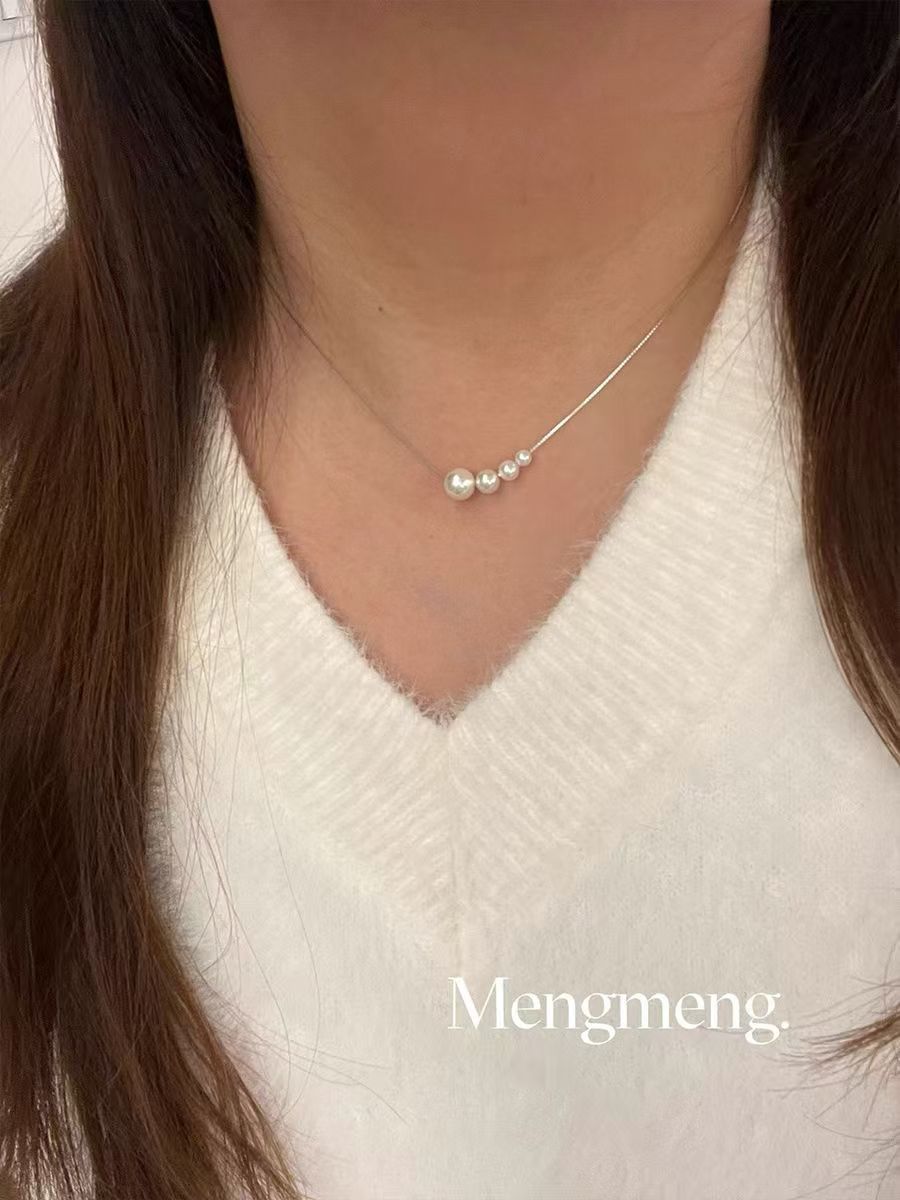 Women's Cold Style Pearl Fashionable Beaded Clavicle Chain Necklace