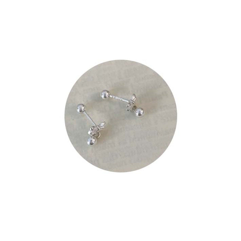 Women's Exquisite Mini Bow Sier Screw Fashion Earrings