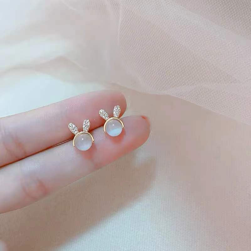 Women's Sier Needle Korean Style French Temperamental Pearl Earrings