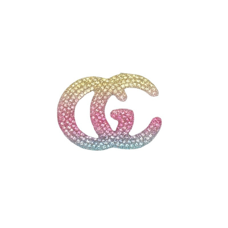 Rubber Rhinestone Letters Heat Transfer Printing Stickers Shoes Jewelry Accessories