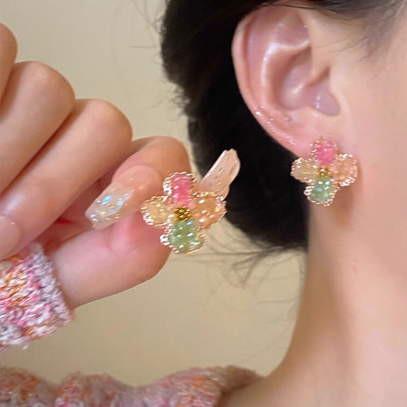 Light Luxury Minority Bow Pearl Graceful Long Earrings