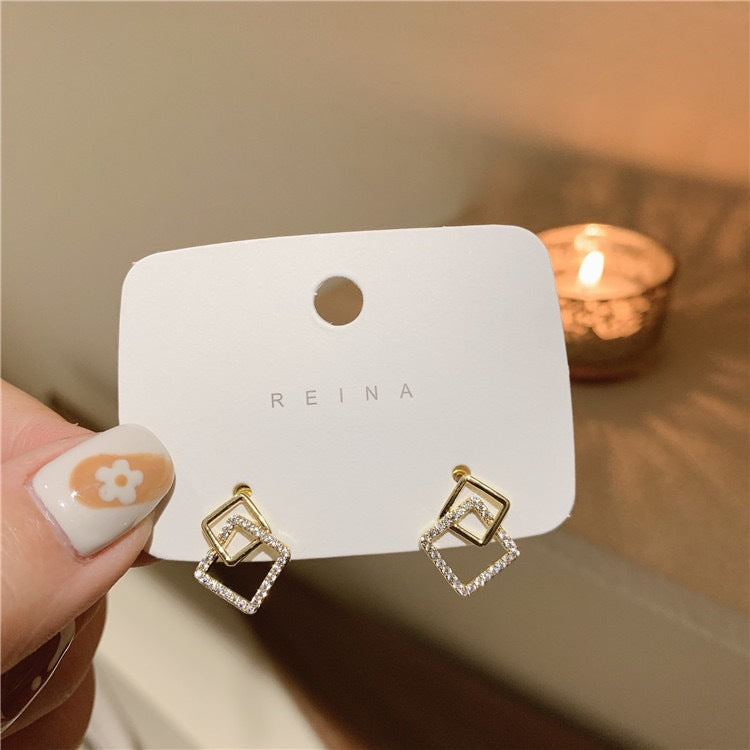 Women's Sier Needle Korean Style French Temperamental Pearl Earrings