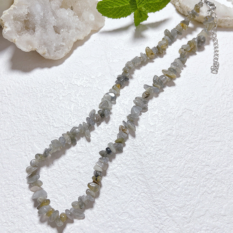Gravel Style Neck Chain Bohemian Agate Necklaces