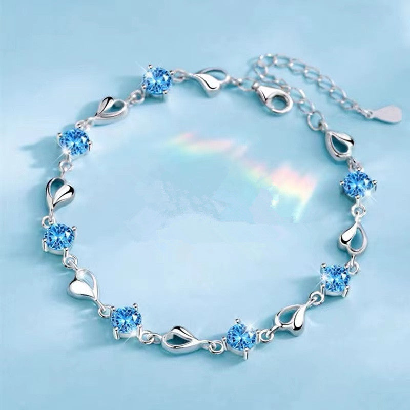 Women's Ocean Heart Sier-plated Light Luxury Minority Valentine's Day Bracelet