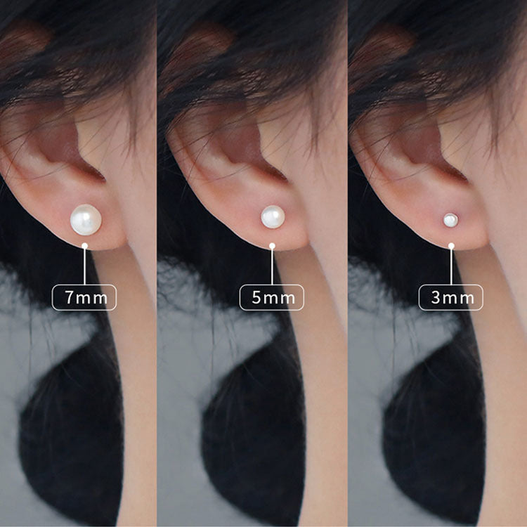 Women's Imitation Shell Pearls Freshwater Pearl Flat Earrings