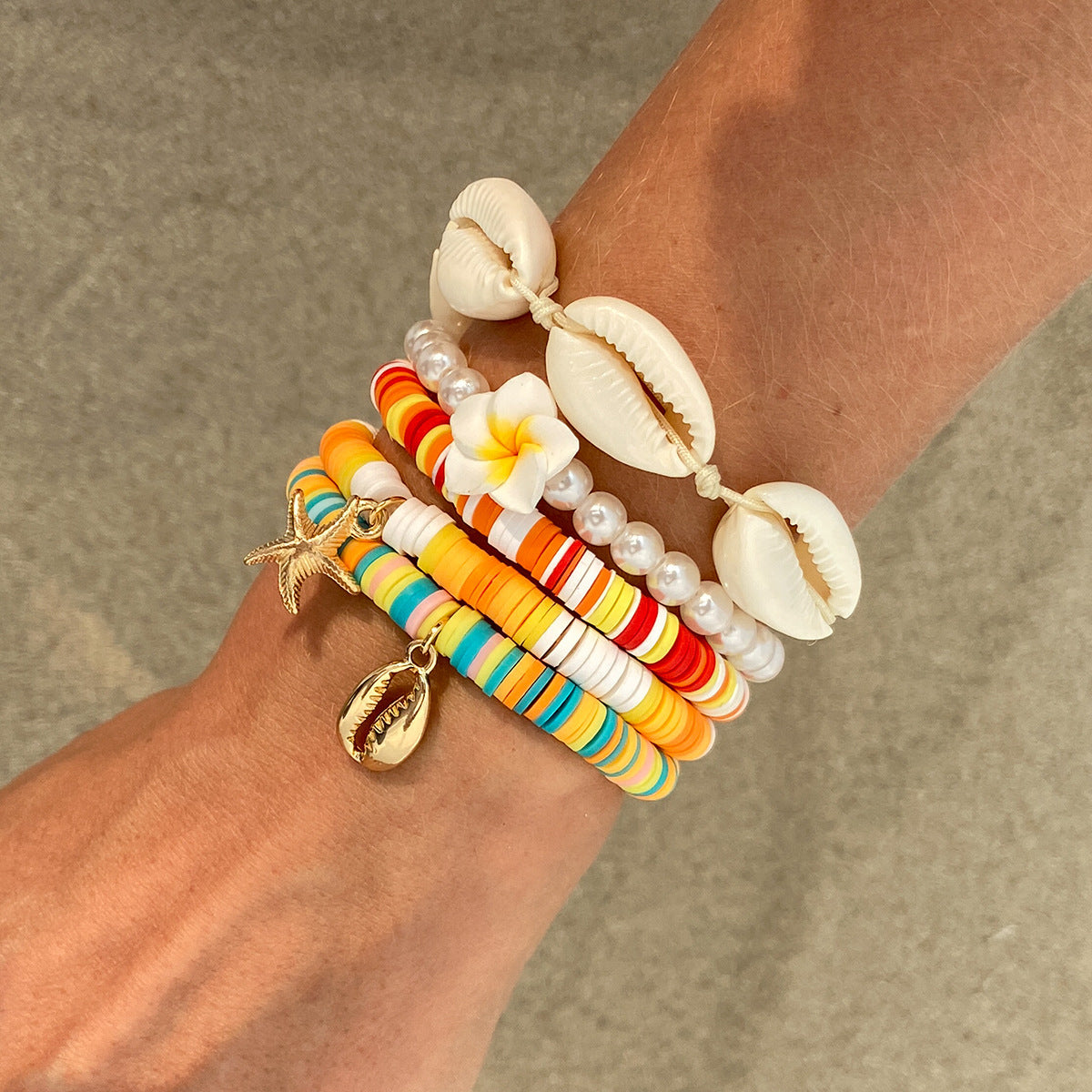 Pearl Holiday Snowflake Santa Claus Combination Bracelet