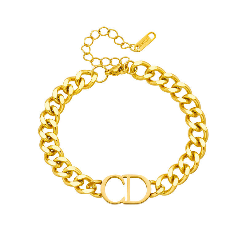 Women's Short Chunky Jewelry Titanium Steel Electroplated Necklaces