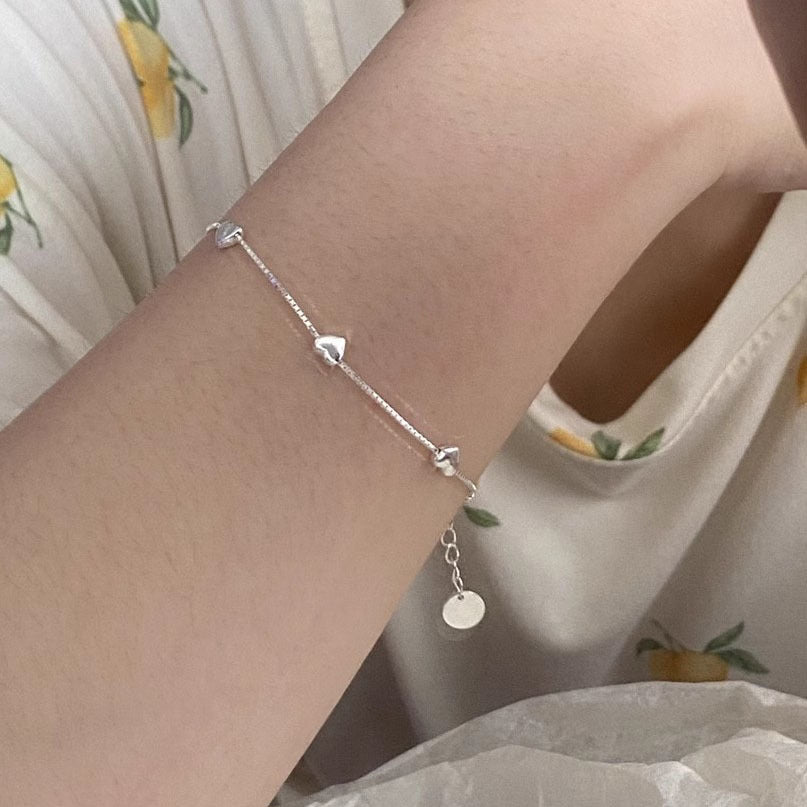 Heart In Sterling Sier Female Mori Sweet Bracelets