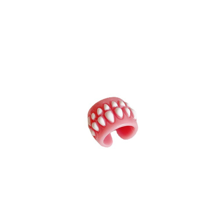 Funny Tooth Female Acrylic Cute Cartoon Rings