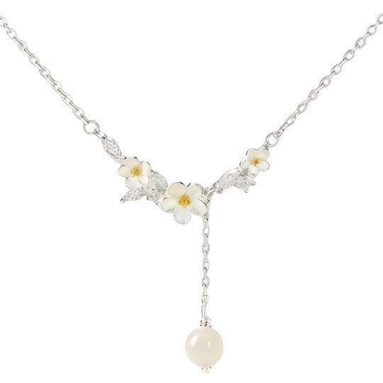 Jasmine Flower Female Light Luxury Sense Niche Fashion Small Fresh Necklace