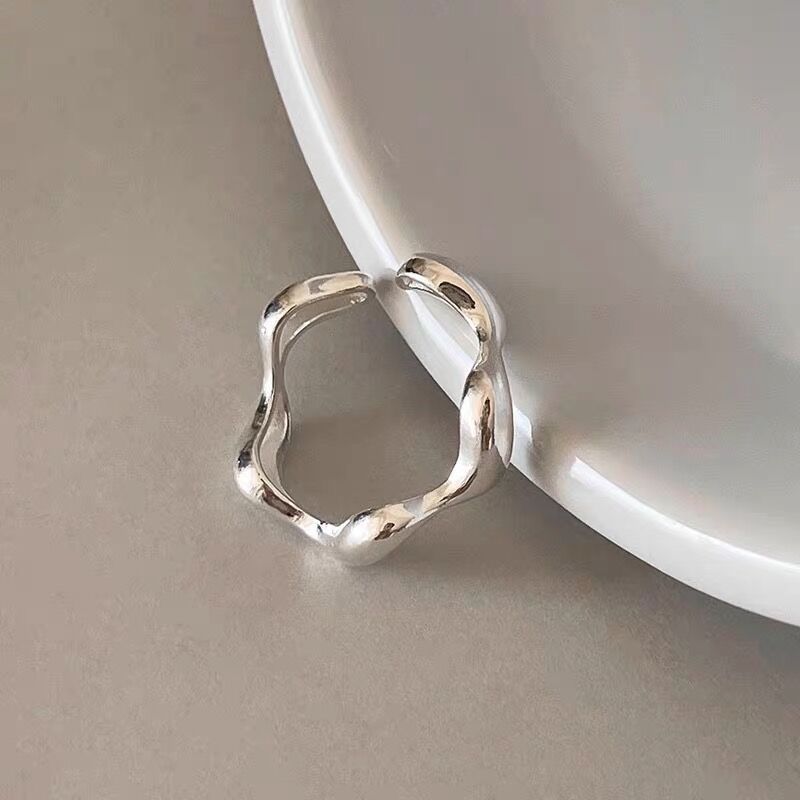 Women's Wave Fresh Water Open-end Pearl Single Beads Rings