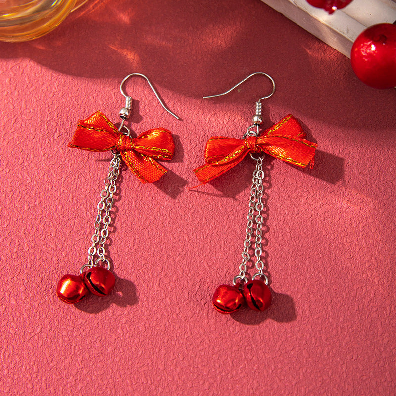 Handmade Exaggerated Big Christmas Tree Five-pointed Star Alloy Stitching Earrings